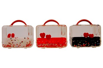  - Kalpli Sıvı Işıltılı Dekoratif Biblo Valiz 