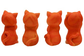  - Ayakta Duran Kedi 4'lü Sarı (1)