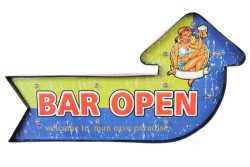 Bar Open Temalı Ledli Bar Tabelası - Thumbnail