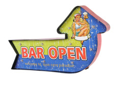 Bar Open Temalı Ledli Bar Tabelası - Thumbnail