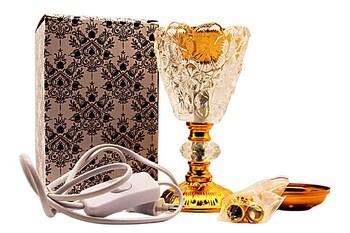 Elektrikli Cam Buhurdanlık (Gold Detaylı) - Thumbnail