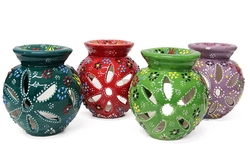 Buhurdanlık Yuvarlak Çini İşlemeli - 2