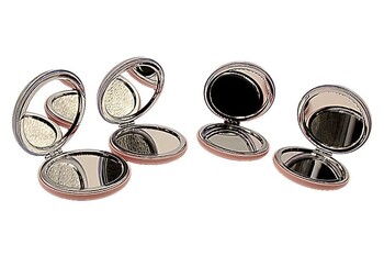 Simli Kedi Desenli Kompakt Ayna - Thumbnail