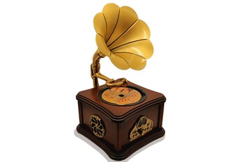 Retro Gramofon Müzik Kutusu - Thumbnail