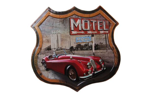 Dekoratif 3D Motel &Kırmızı Chevrolet Temalı Duvar Panosu - 1