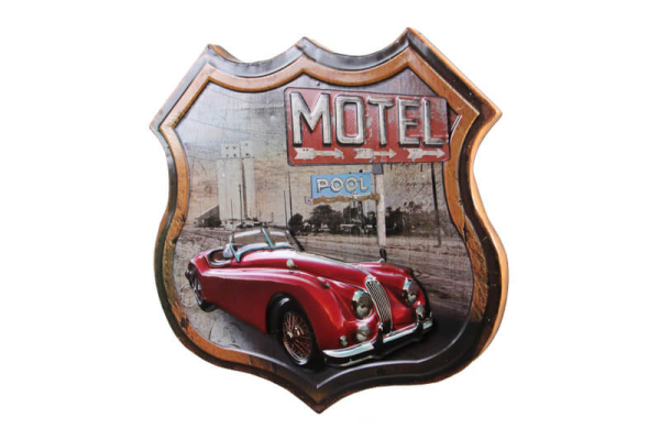 Dekoratif 3D Motel &Kırmızı Chevrolet Temalı Duvar Panosu - 2
