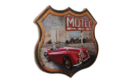 Dekoratif 3D Motel &Kırmızı Chevrolet Temalı Duvar Panosu - Thumbnail