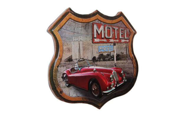 Dekoratif 3D Motel &Kırmızı Chevrolet Temalı Duvar Panosu - 3
