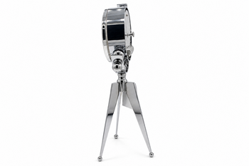 Dekoratif Gümüş Renkli Mekanizmalı Tripod Masa Saati - Thumbnail