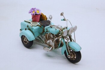 Dekoratif Metal 3 Tekerlekli Motorsiklet - Thumbnail