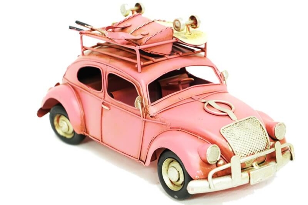 Dekoratif Vosvos Metal Araba – Pembe - 1