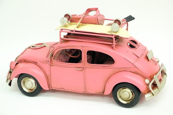 Dekoratif Vosvos Metal Araba – Pembe - 3