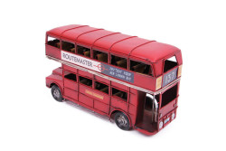 Dekoratif Metal Araba Londra Şehir Otobüsü - Thumbnail