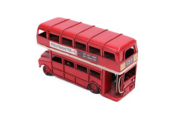 Dekoratif Metal Araba Londra Şehir Otobüsü - Thumbnail