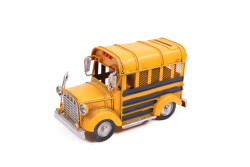 Mnk - Dekoratif Metal Araba Okul Otobüsü (1)