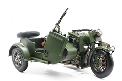 Dekoratif Metal Askerî Sidecar Motosiklet - 1