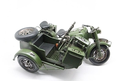 Dekoratif Metal Askerî Sidecar Motosiklet - 4