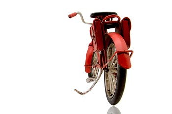 Metal Retro Çantalı Bisiklet – Kırmızı - Thumbnail