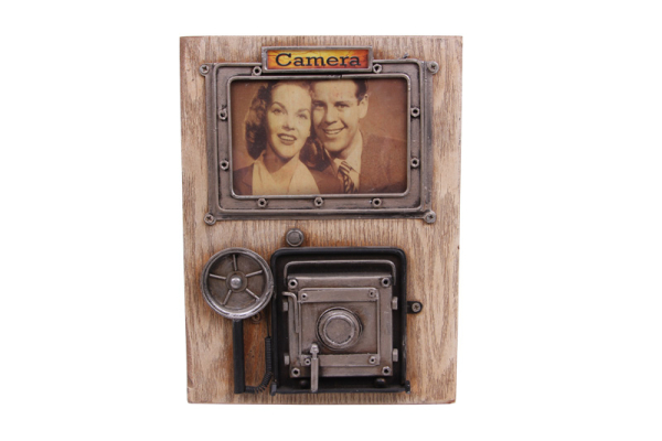 Dekoratif Metal Çerçeve Fotoğraf Makinesi Dekorlu ( 25 İS ) - 1