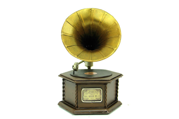 Dekoratif Metal Gramofon Kutu - 1