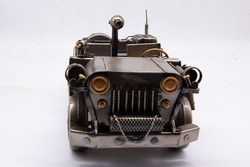 Dekoratif Metal Askerî Jip & Makineli Tüfek Modeli - 3