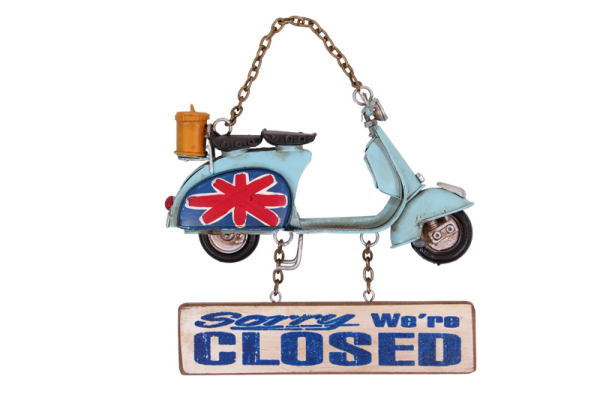 Dekoratif Metal Kapı Yazısı Scooter ( 25 İS ) - 1