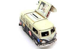 Dekoratif Metal Minibüs Çerçeveli ve Kumbaralı - Thumbnail