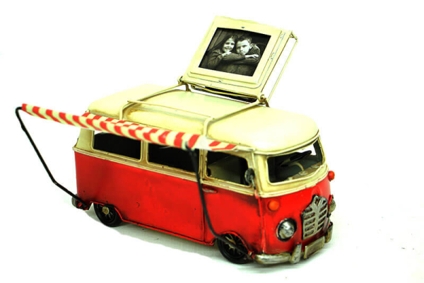 Dekoratif Metal Minibüs Çerçeveli ve Tenteli - 1