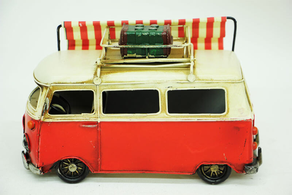 Dekoratif Metal Minibüs Çerçeveli ve Tenteli - 4