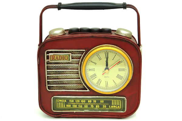 Dekoratif Metal Radyo Saatli Kumbara  - 1