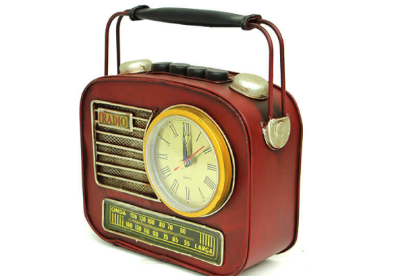 Dekoratif Metal Radyo Saatli Kumbara  - 2