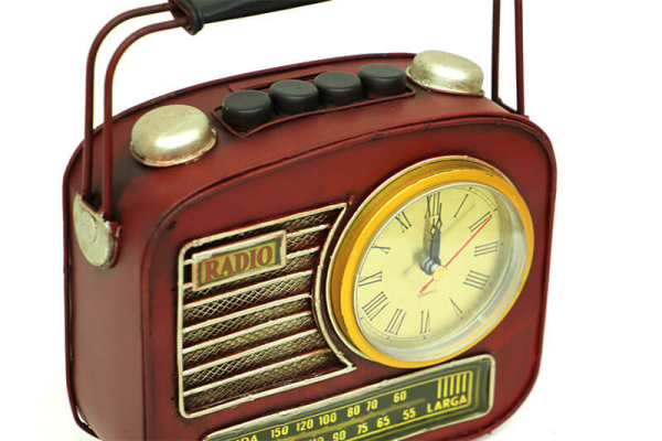 Dekoratif Metal Radyo Saatli Kumbara  - 5