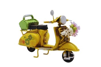 - Dekoratif Metal Scooter Önü Sepetli