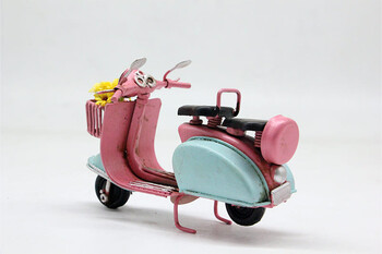 Dekoratif Metal Scooter Önü Sepetli - Thumbnail