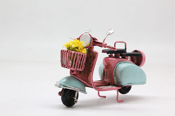 Dekoratif Metal Scooter Önü Sepetli - Thumbnail