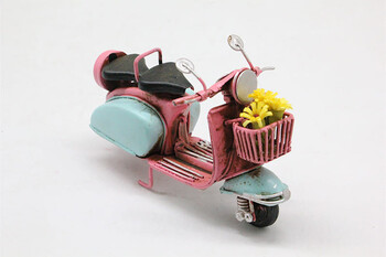 Dekoratif Metal Scooter Önü Sepetli - Thumbnail