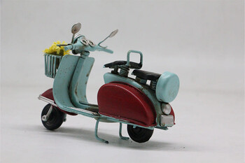 Dekoratif Metal Scooter Önü Sepetli - Thumbnail