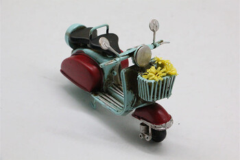 Dekoratif Metal Scooter Önü Sepetli - Thumbnail