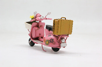 Dekoratif Metal Scooter Önü Sepetli - Thumbnail