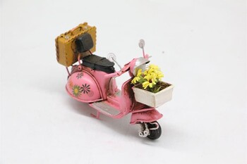 Dekoratif Metal Scooter Önü Sepetli - Thumbnail