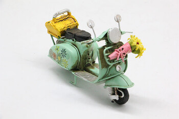 Dekoratif Metal Scooter Önü Sepetli - Thumbnail
