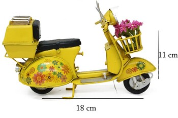 Mnk - Dekoratif Metal Scooter Sepetli (1)