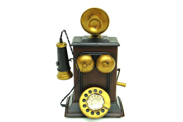 Dekoratif Metal Telefon Kumbaralı  - 1