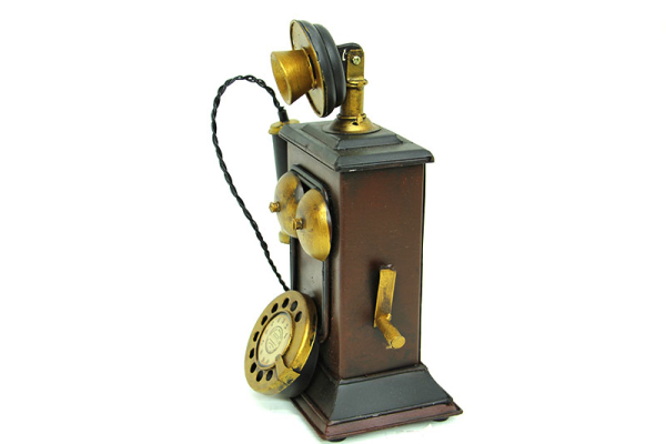 Dekoratif Metal Telefon Kumbaralı  - 3