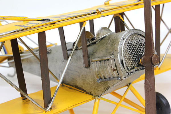 Dekoratif Metal Uçak Çift Kanatlı - 5