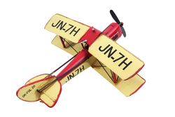 Dekoratif Metal Uçak Çift Kanatlı - 4