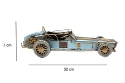 Dekoratif Metal Yarış Araba Modeli Mavi 54 no - 2