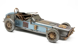 Dekoratif Metal Yarış Araba Modeli Mavi 54 no - 1