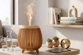 Bambu Kafes Tasarımlı Ultrasonik Aroma Diffuser & Hava Nemlendirici - Thumbnail