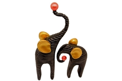 Elephant with Ball İkili Abstract Figür - 2